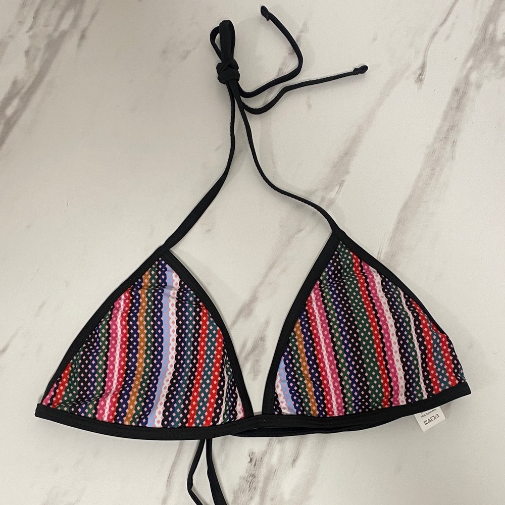 Colorful Striped Bikini Top